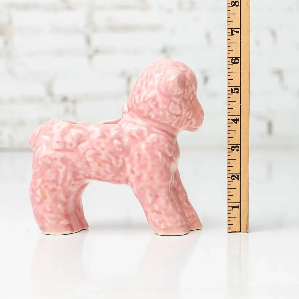 1950's Mid-Century Ceramic Pink Lamb Sheep Planter Vintage Crazing